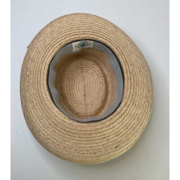 Whole Earth Straw Boater Hat Unisex Vintage Made In USA OS - Picture 7 of 8